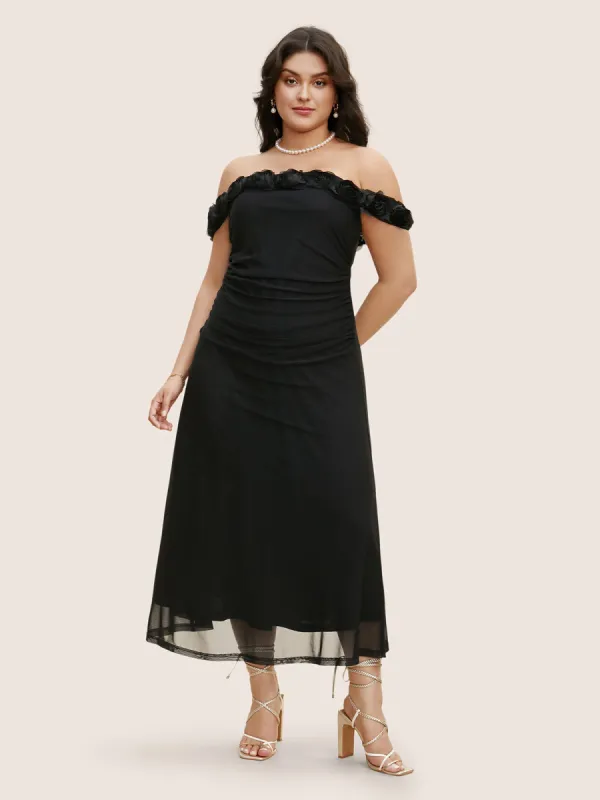 One Shoulder Stereo Flower Design Dress sold by Bloomchic