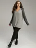 Contrast Button Detail Raglan Sleeve T-shirt sold by Bloomchic