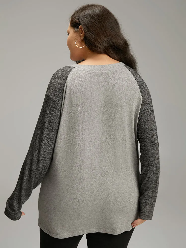 Contrast Button Detail Raglan Sleeve T-shirt sold by Bloomchic product image thumbnail 5