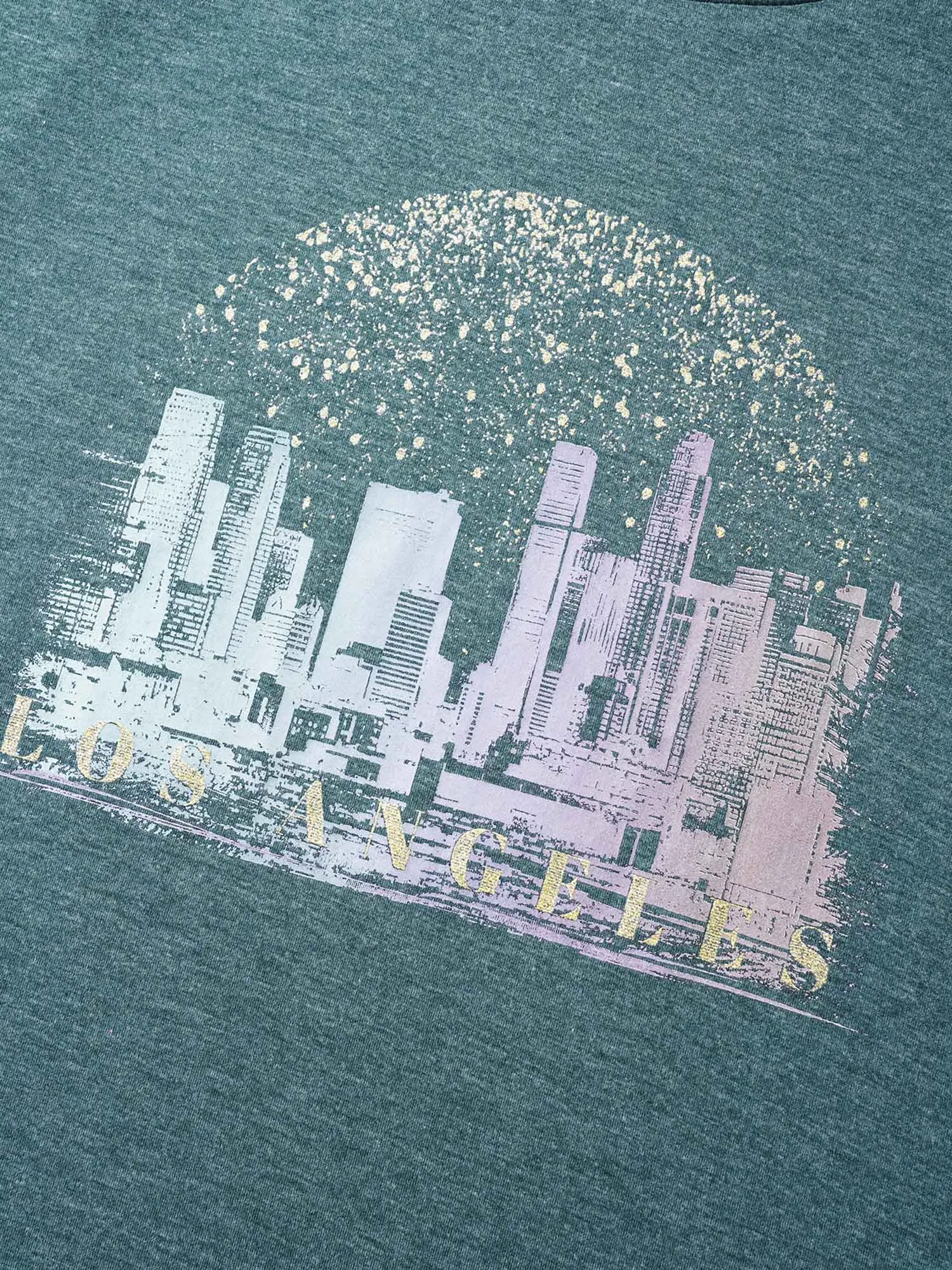 Solid Heather City Print Crew Neck T-shirt sold by Bloomchic product image thumbnail 5