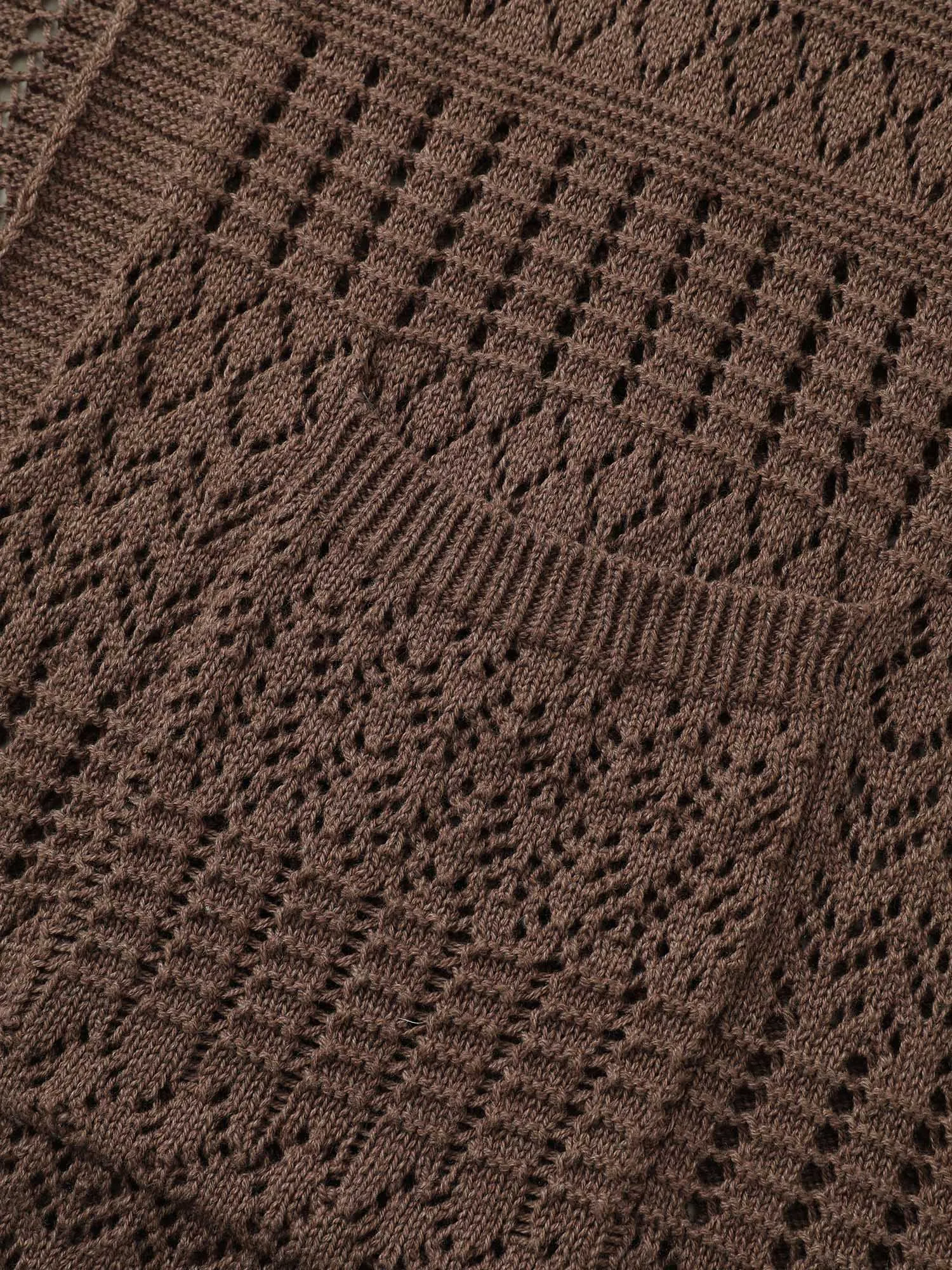 Solid Geometric Hollow Out Pocket Cardigan sold by Bloomchic product image thumbnail 5