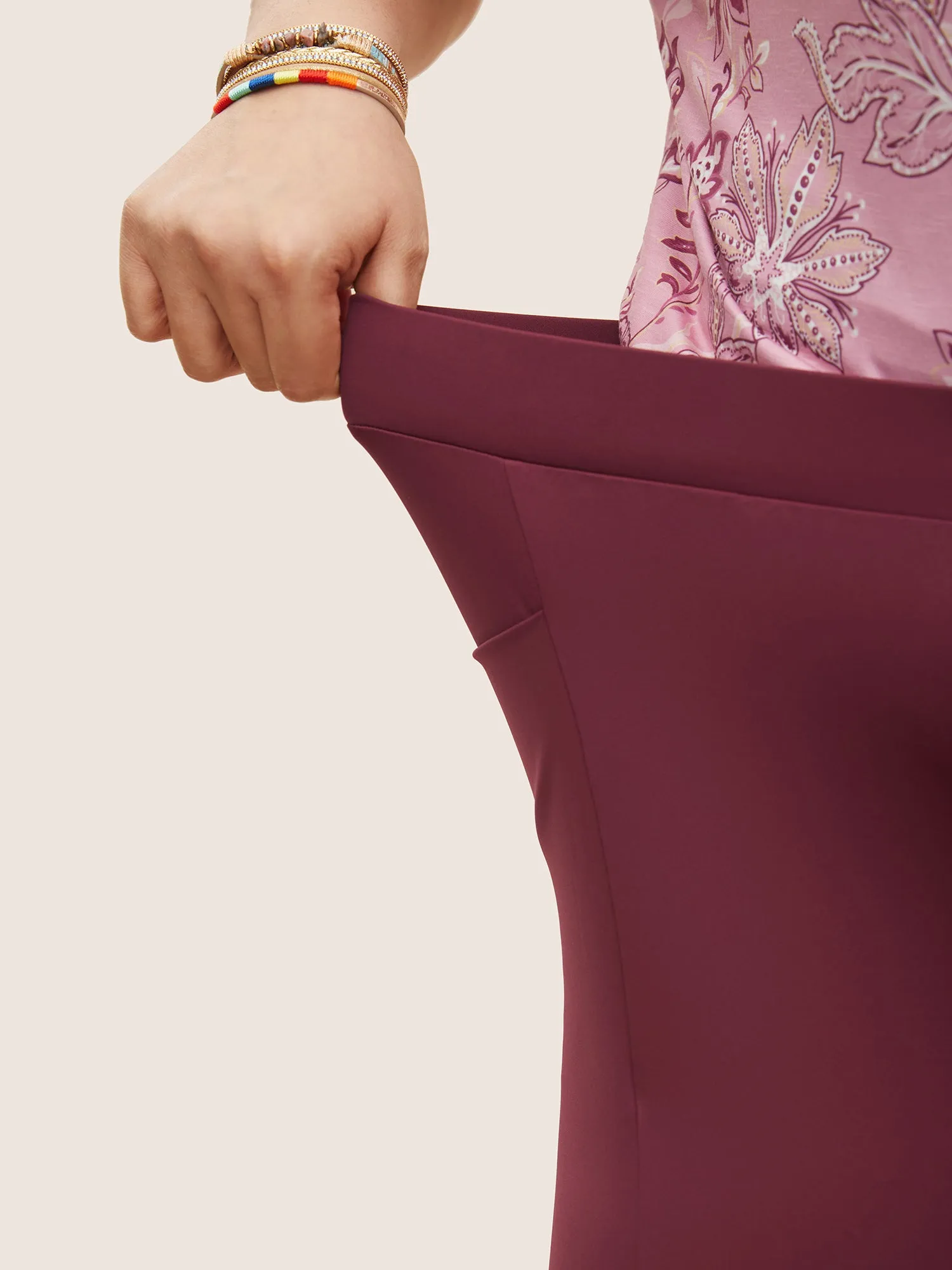 Plain High Rise Pocket Skinny Leggings sold by Bloomchic product image thumbnail 4