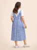 U Neck Striped Adjustable Straps Dress sold by Bloomchic