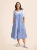 U Neck Striped Adjustable Straps Dress sold by Bloomchic