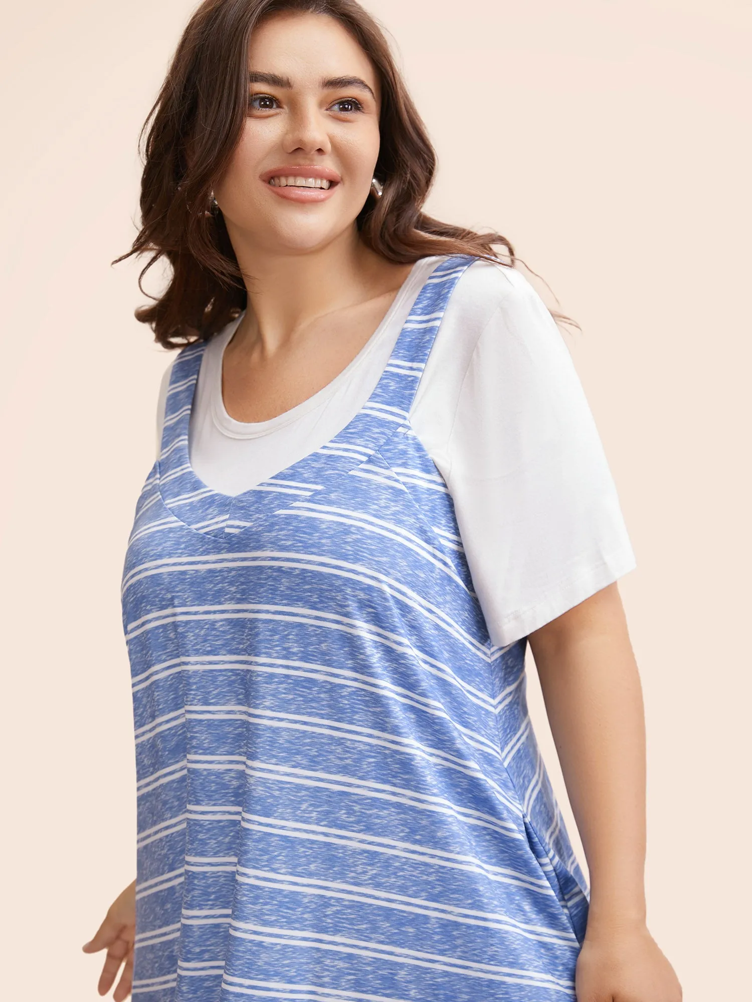 U Neck Striped Adjustable Straps Dress sold by Bloomchic product image thumbnail 4