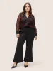 Heart Mesh Patchwork V Neck Blouse sold by Bloomchic