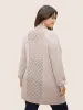Plain Lapel Collar Pointelle Knit Backless Cardigan sold by Bloomchic