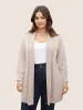 Plain Lapel Collar Pointelle Knit Backless Cardigan sold by Bloomchic
