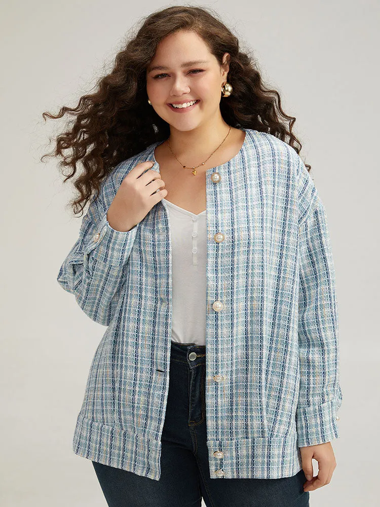 Gingham Buckle Detail Button Through Jacket sold by Bloomchic