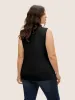 Overlap Collar Solid Pleated Tank Top sold by Bloomchic