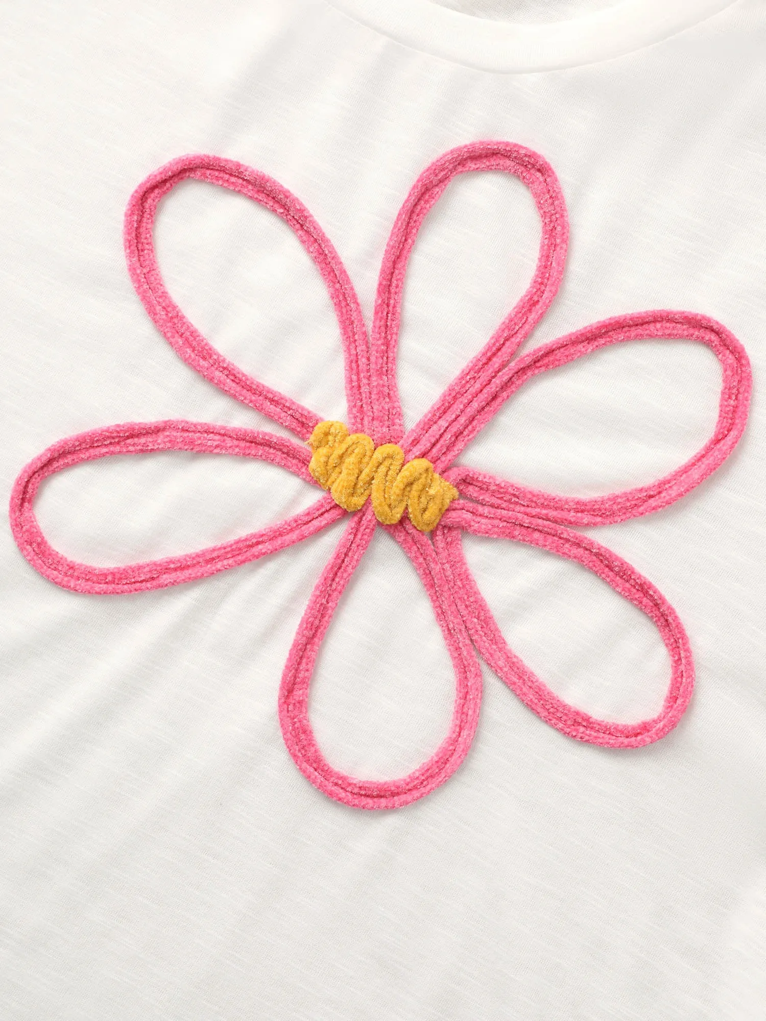 Bamboo Textured Floral Embroided T-shirt sold by Bloomchic product image thumbnail 5