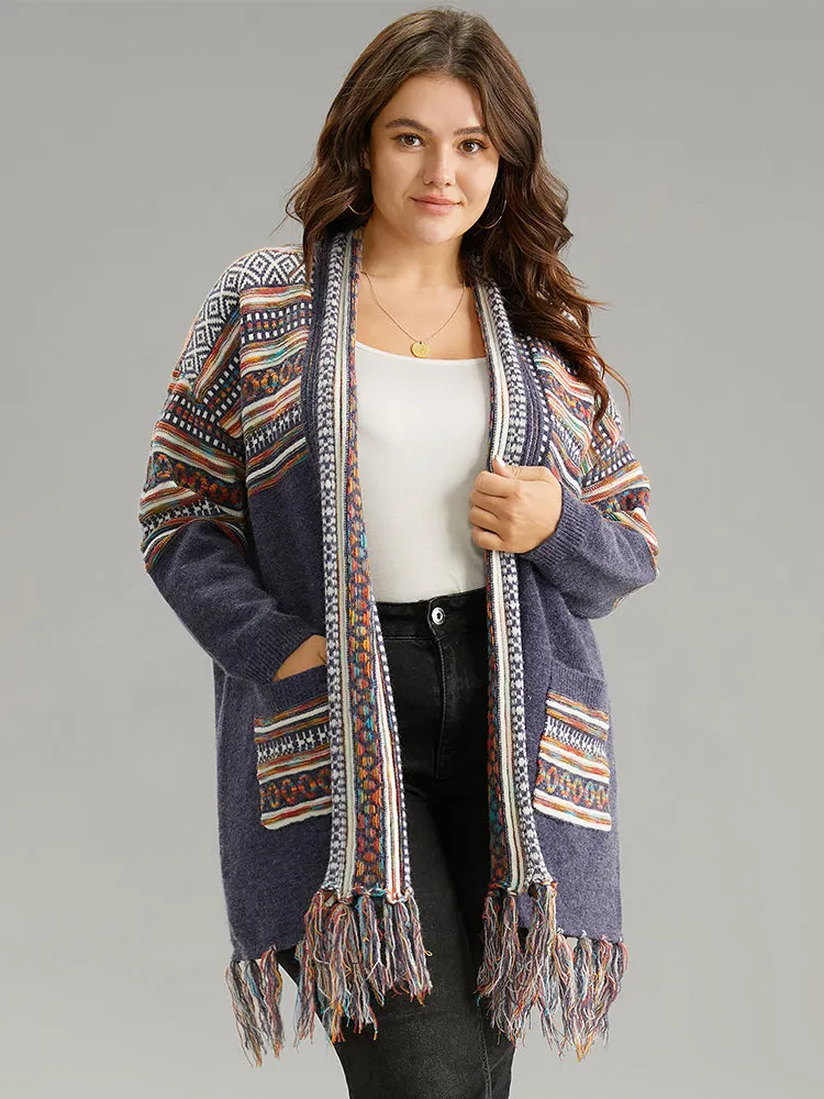 Supersoft Essentials Bandana Tassel Trim Cardigan sold by Bloomchic