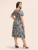 Heart Neckline Bandana Print Twist Front Dress sold by Bloomchic