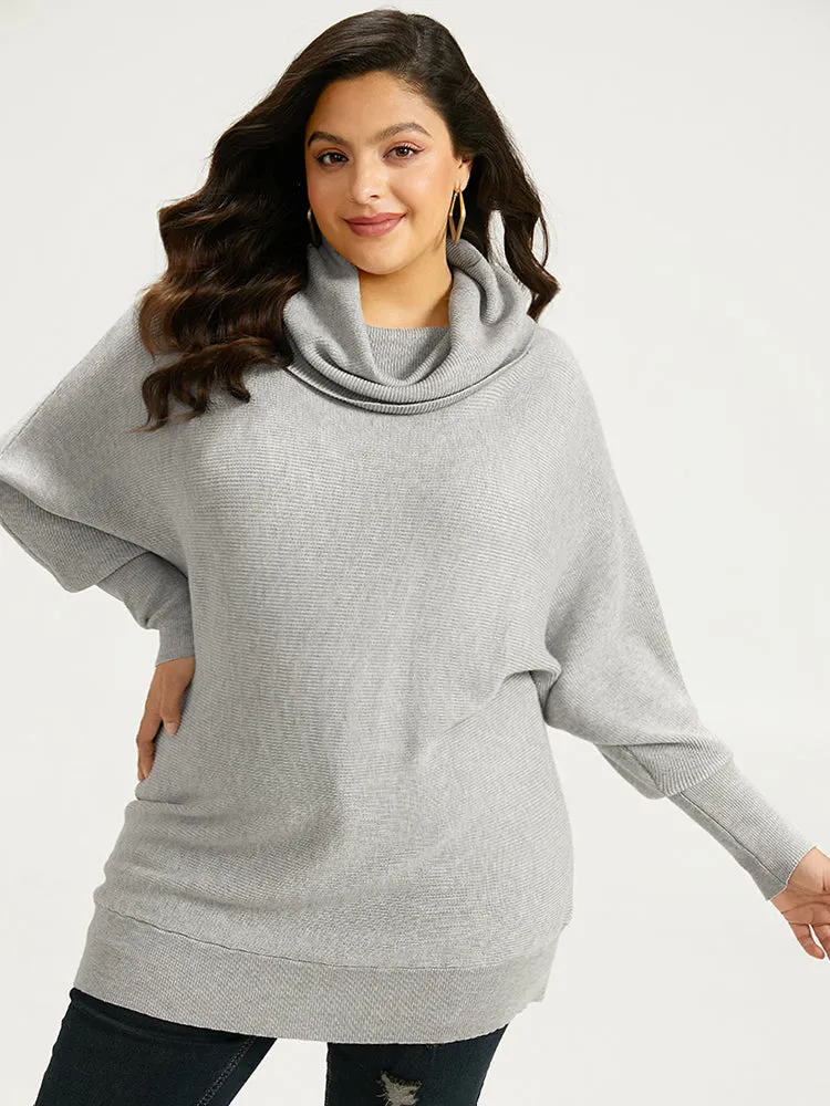 Supersoft Essentials Lapel Collar Batwing Sleeve Pullover sold by Bloomchic