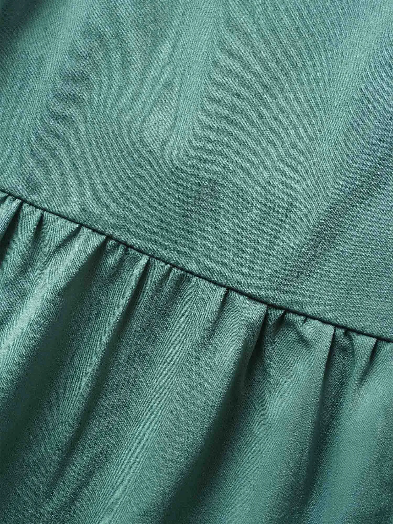 Square Neck Plain Ruffles Gathered Belted Dress sold by Bloomchic product image thumbnail 5