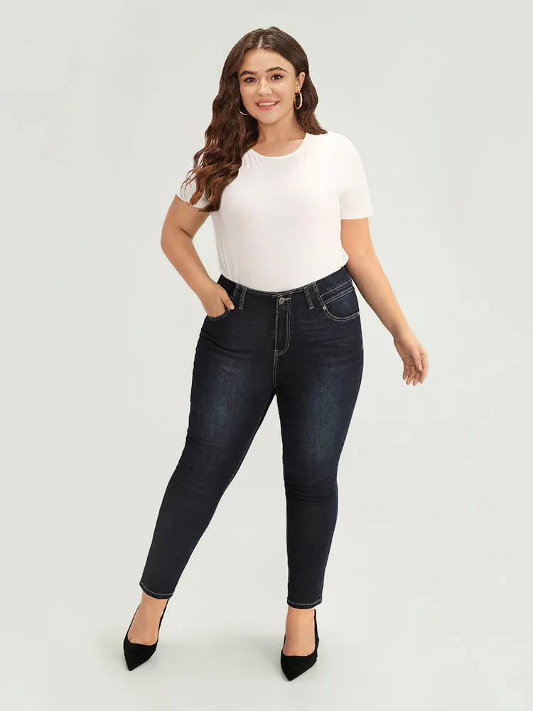 Solid Stitch Very Stretchy Patchwork Waist Jeans sold by Bloomchic product image thumbnail 3