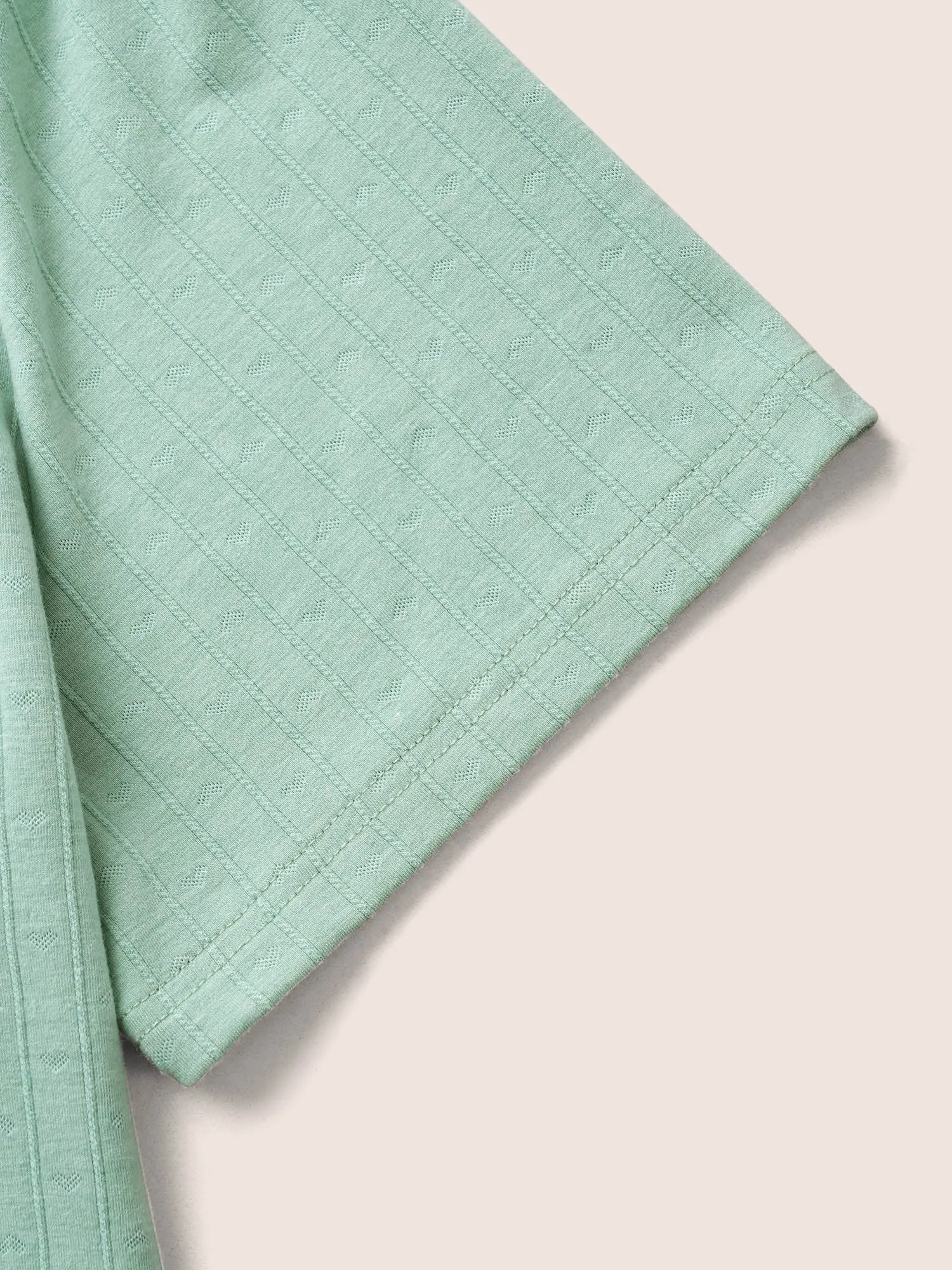 Crew Neck Plain Textured Pit Strip T-shirt sold by Bloomchic product image thumbnail 5