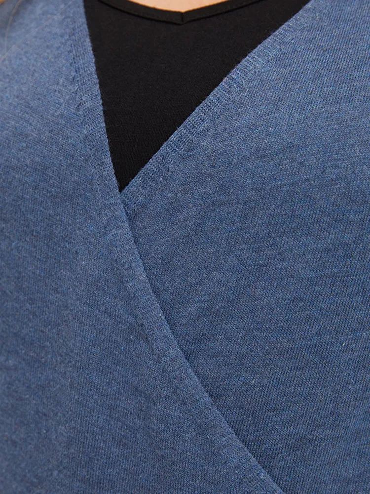 Plain Crossover Elastic Cuffs Pullover sold by Bloomchic product image thumbnail 5