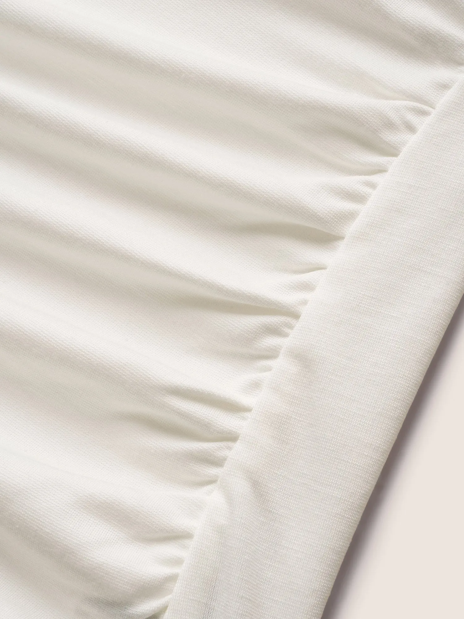 One Shoulder Solid Gathered Knit T-shirt sold by Bloomchic product image thumbnail 5