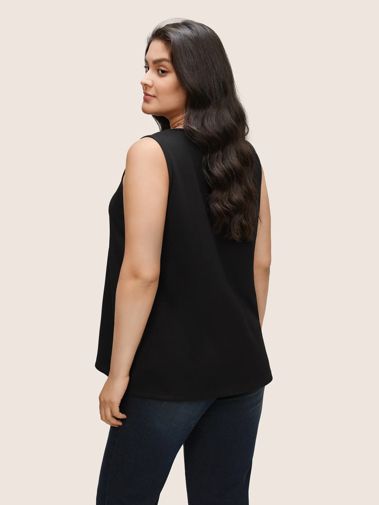 Solid V Neck Basic Tank Top sold by Bloomchic product image thumbnail 2