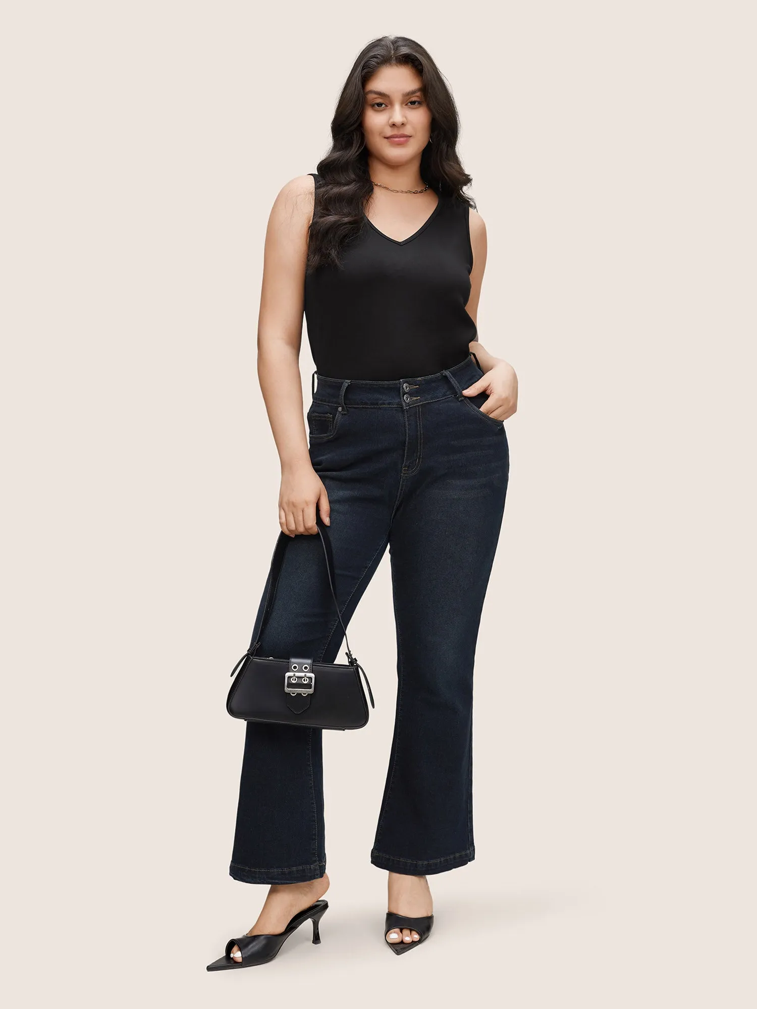 Solid V Neck Basic Tank Top sold by Bloomchic product image thumbnail 3