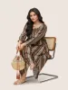 Bandana Print Square Neck Shirred Gathered Dress sold by Bloomchic