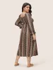 Bandana Print Square Neck Shirred Gathered Dress sold by Bloomchic