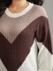 Colorblock Lantern Sleeve Drop Shoulder Loose Pullover sold by Bloomchic