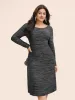 Glitter Round Neck Backless Dress sold by Bloomchic