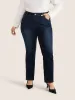Straight Leg Pocket Dark Wash Jeans sold by Bloomchic