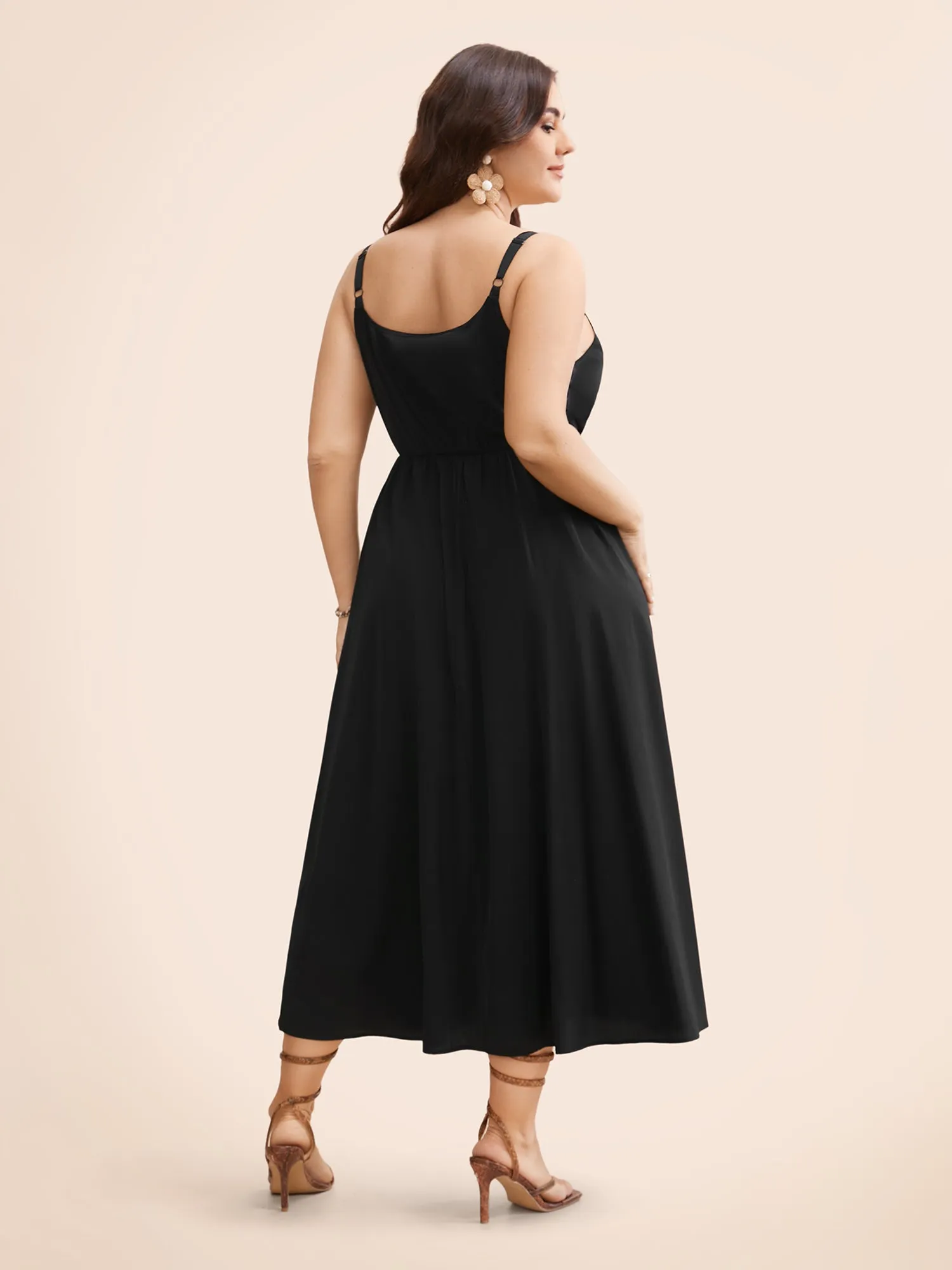 Bead Detail Overlap Collar Cami Dress sold by Bloomchic product image thumbnail 4