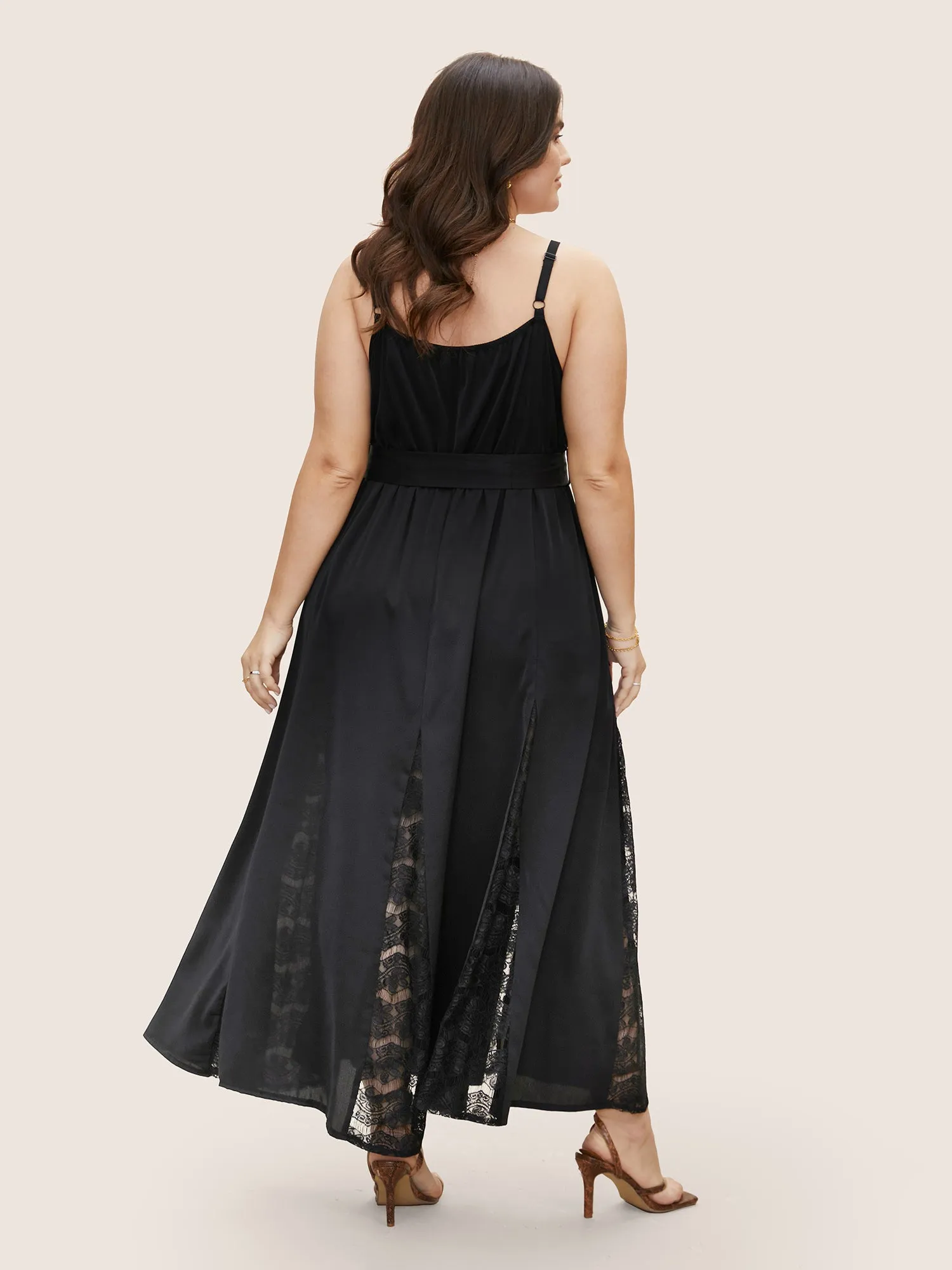 Lace Transparent Hemline Sleeveless Maxi Dress sold by Bloomchic product image thumbnail 3