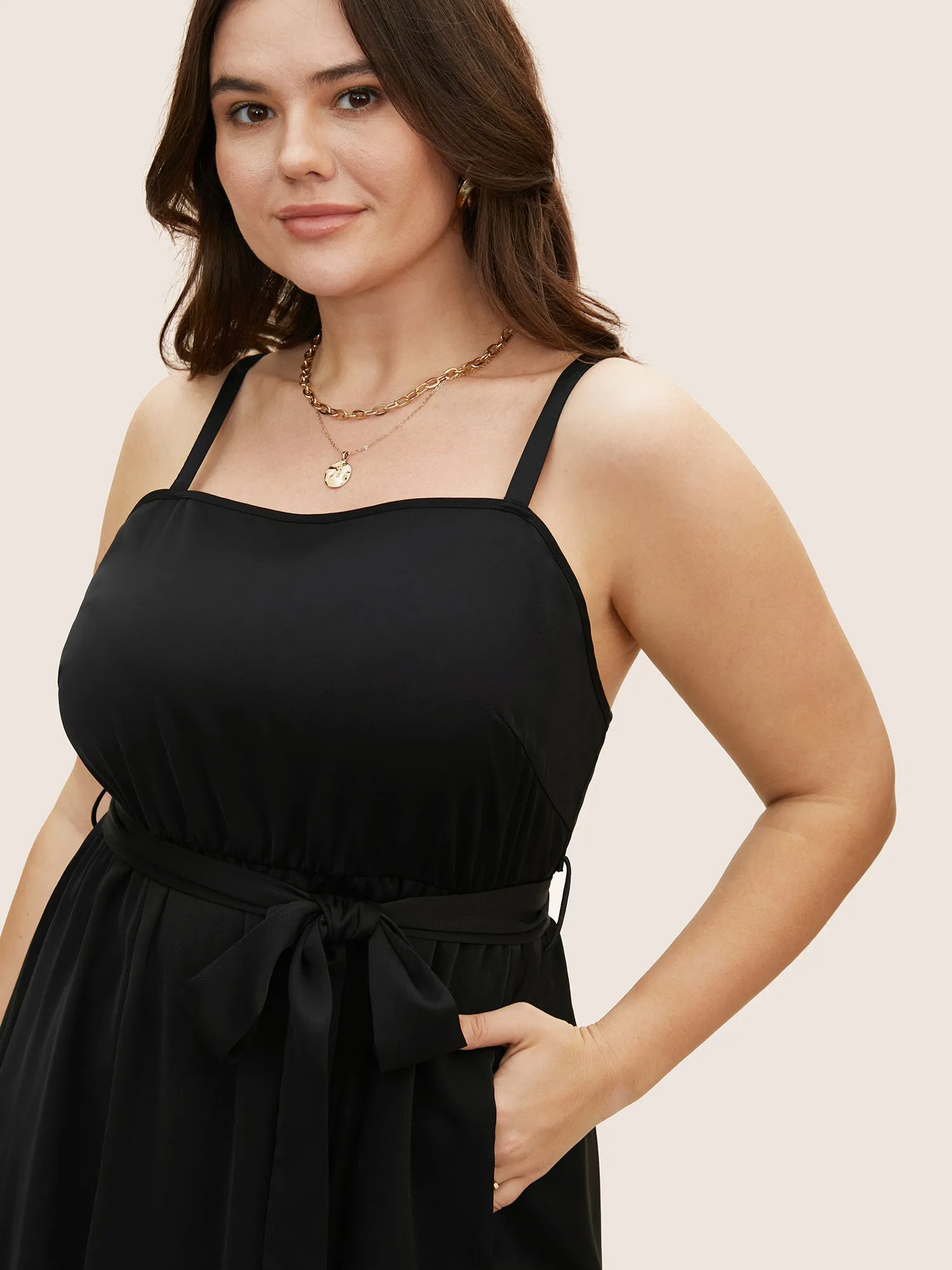 Lace Transparent Hemline Sleeveless Maxi Dress sold by Bloomchic product image thumbnail 4