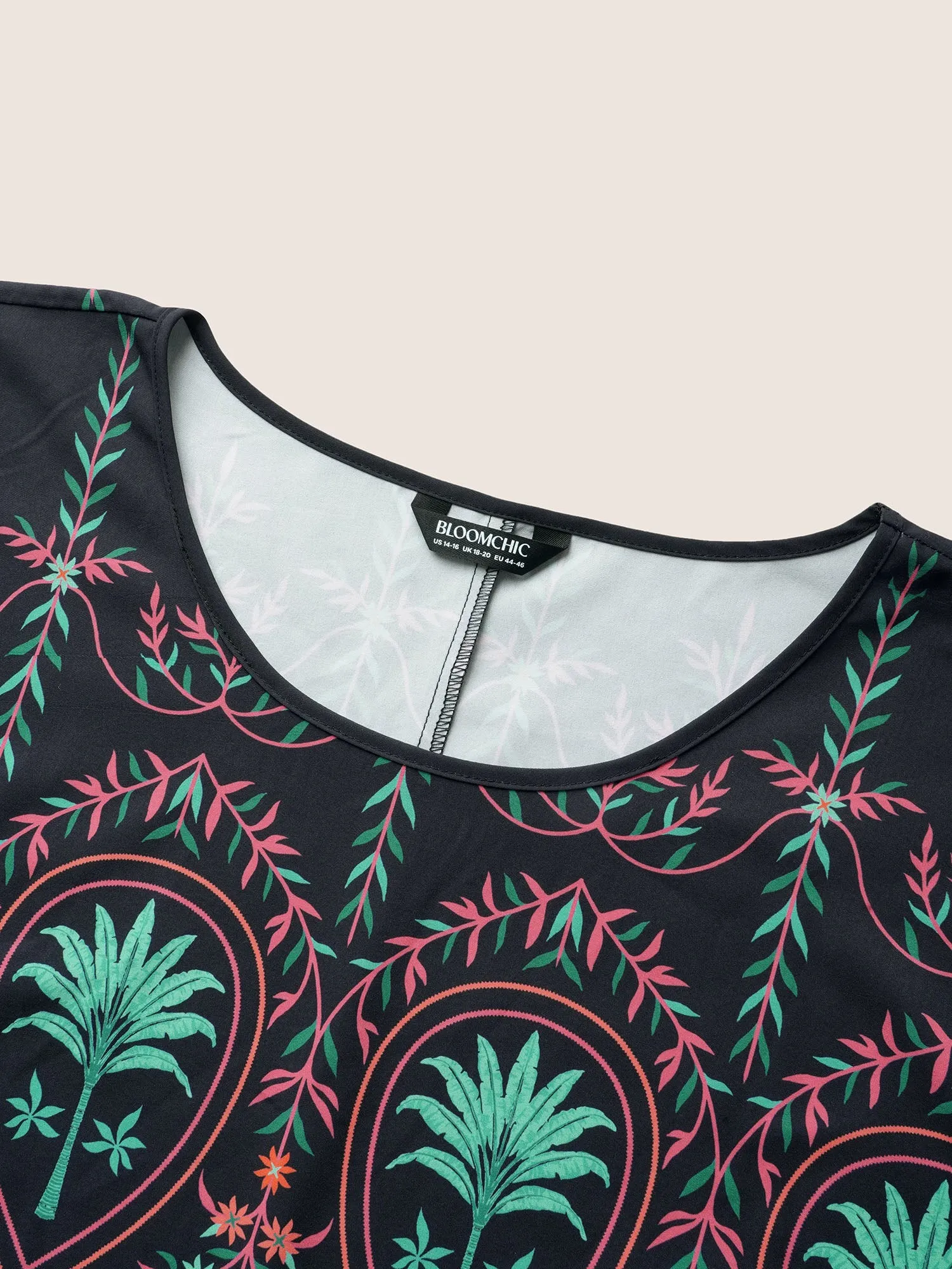 Round Neck Boho Print Dolman Sleeve Blouse sold by Bloomchic product image thumbnail 4