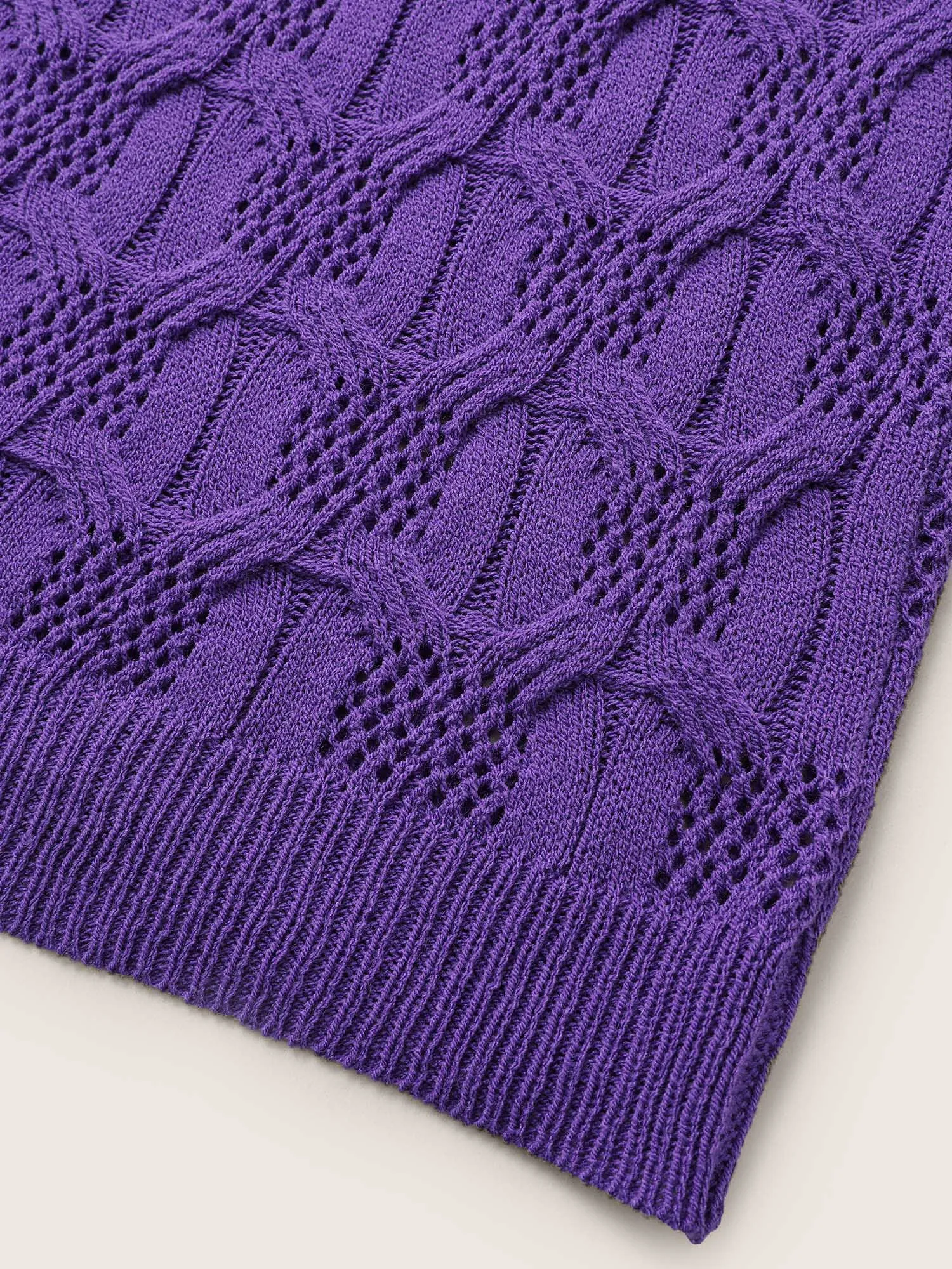 Plain Drop Shoulder Geometric Hollow Out Pullover sold by Bloomchic product image thumbnail 5