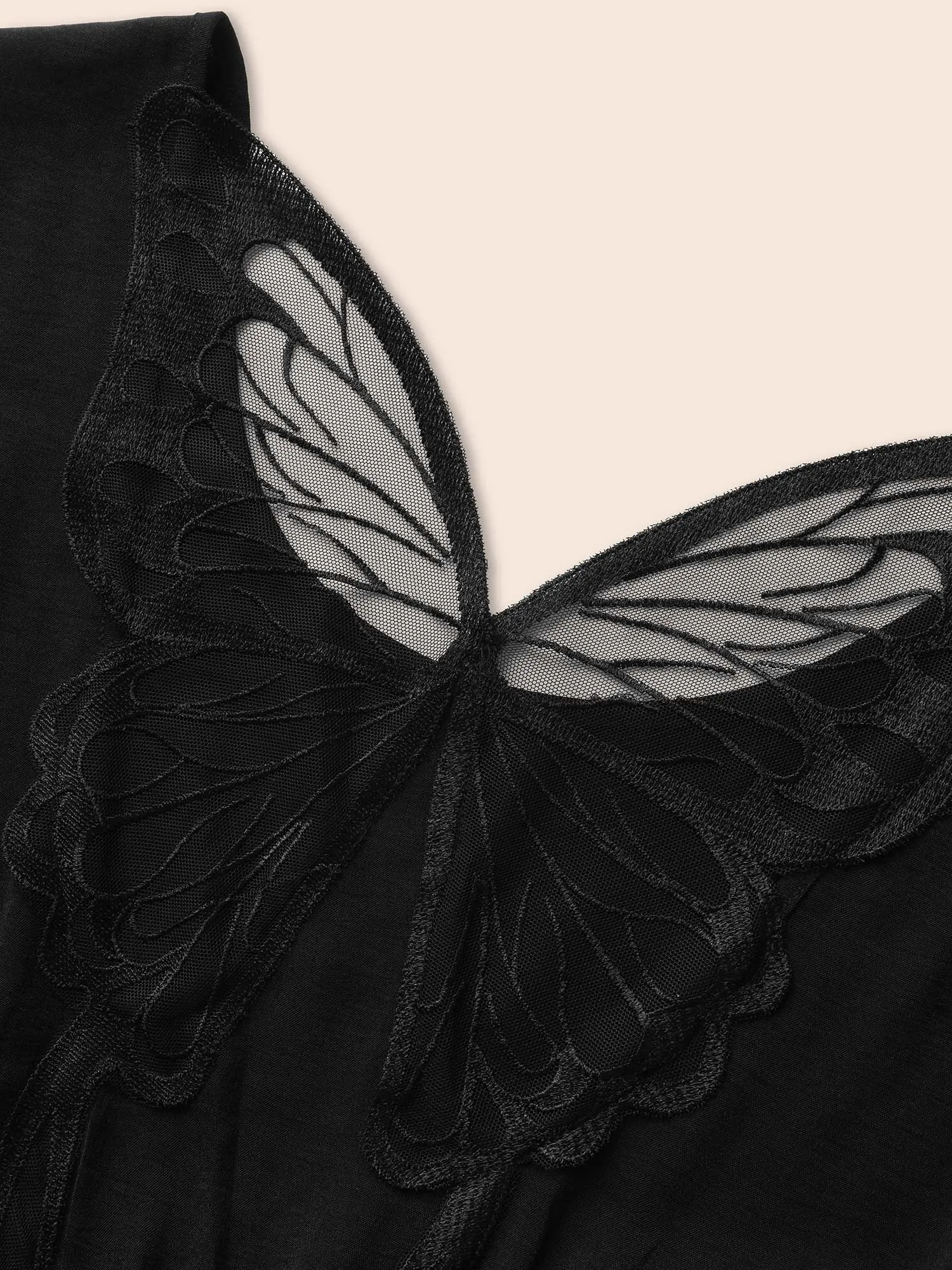 Butterfly Mesh Round Neck Ruffle Sleeve Dress sold by Bloomchic product image thumbnail 5