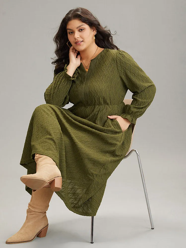 Floral Embroidered Neck-Tie Lantern Sleeve T-shirt sold by Bloomchic product image thumbnail 2