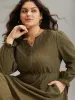 Textured Jacquard Notched Ruffle Sleeve Dress sold by Bloomchic