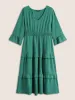Plain Shirred Flutter Layered Hem Dress sold by Bloomchic
