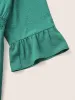 Plain Shirred Flutter Layered Hem Dress sold by Bloomchic