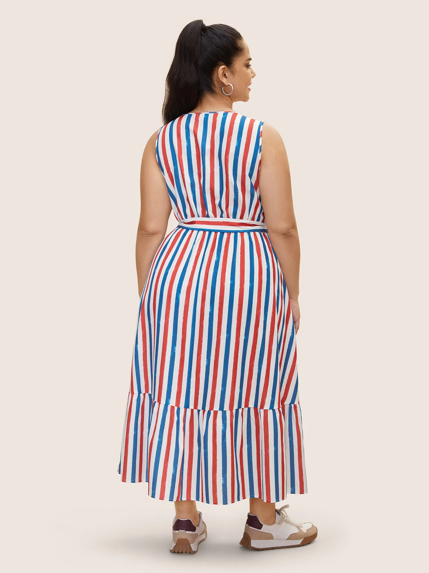 V Neck Contrast Striped Tank Dress sold by Bloomchic product image thumbnail 3