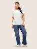 Round Neck Textured Floral Mesh T-shirt sold by Bloomchic