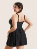 Contrast Embroidered Tie Knot Laser Cut Swim Dress sold by Bloomchic