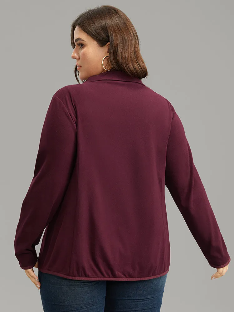 Plain Zipper Fly Lapel Collar Jacket sold by Bloomchic product image thumbnail 2