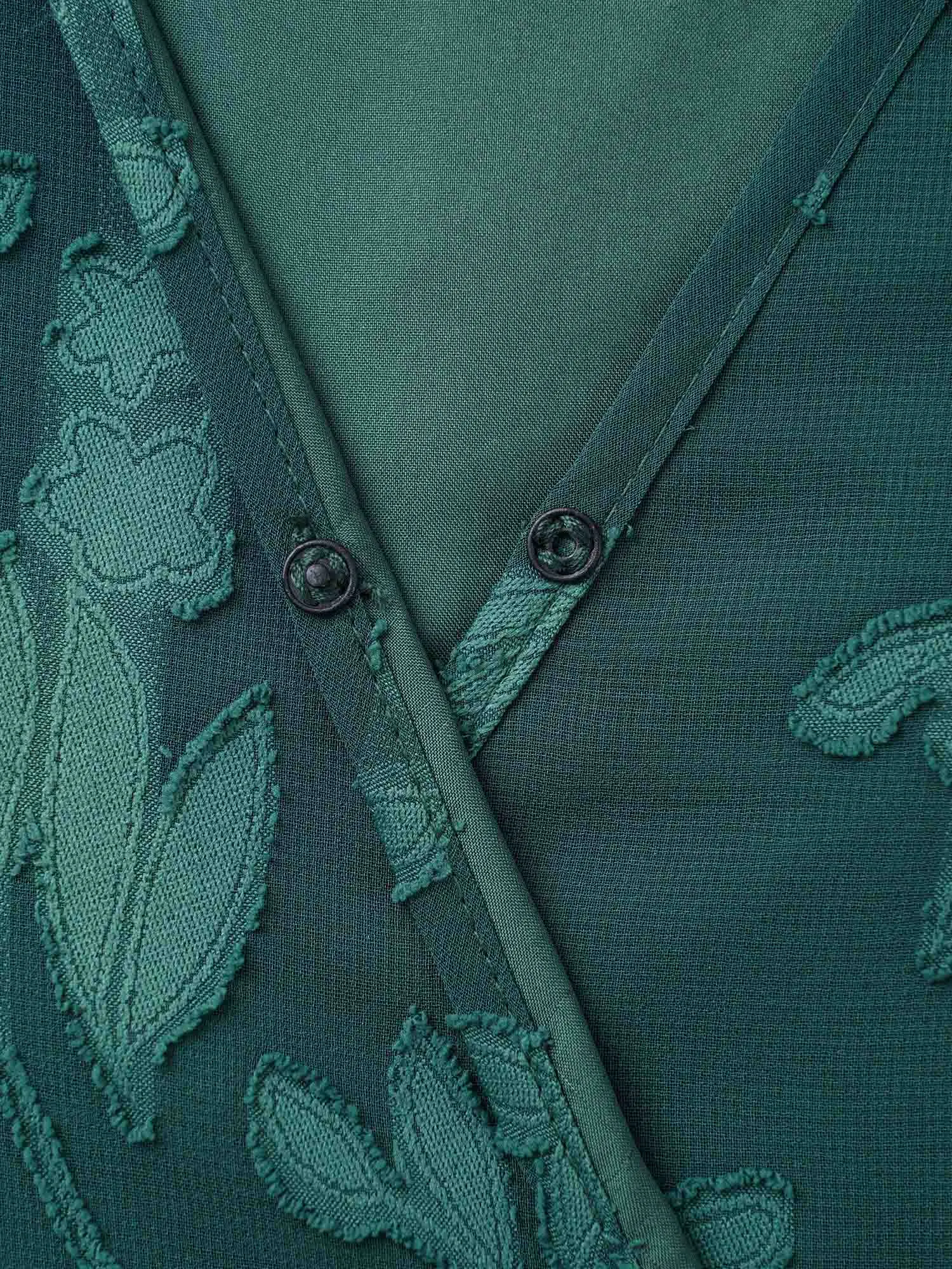 Overlap Collar Jacquard Split Hem Dress sold by Bloomchic product image thumbnail 5