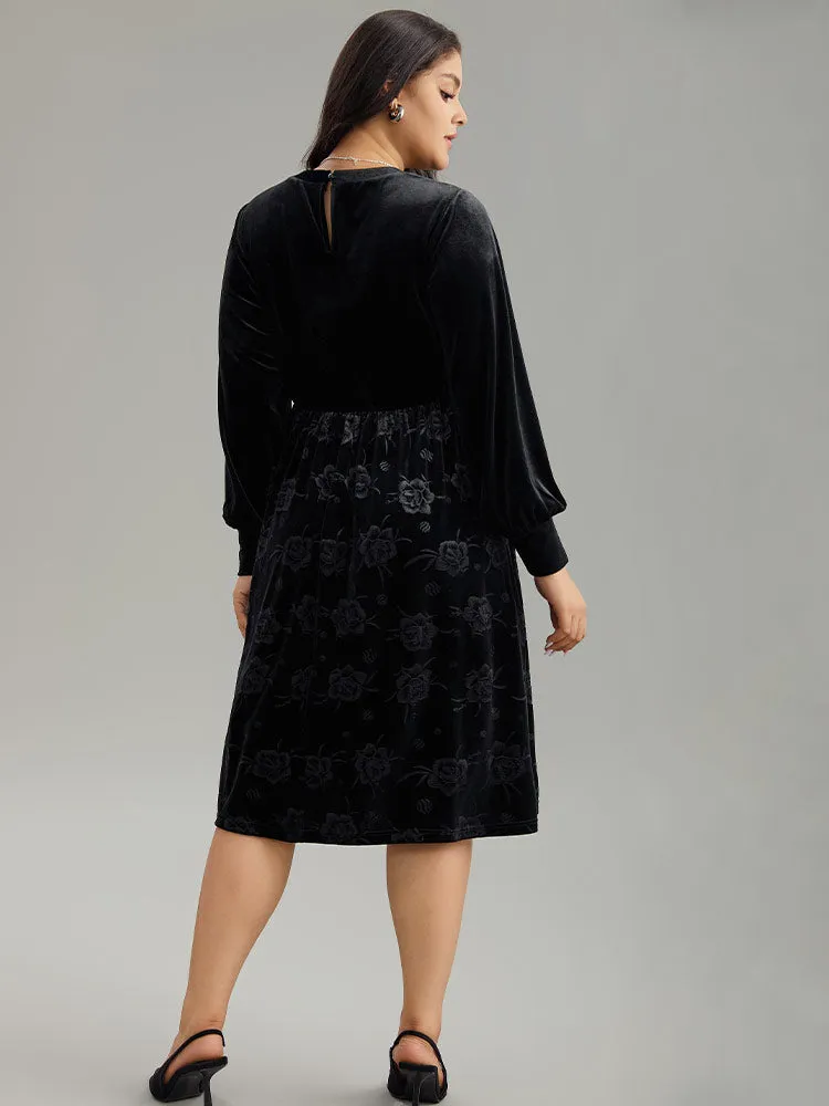 Solid Velvet Button Detail Pocket Dress sold by Bloomchic product image thumbnail 5