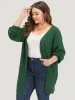 Plain Geo Eyelet Lantern Sleeve Cardigan sold by Bloomchic