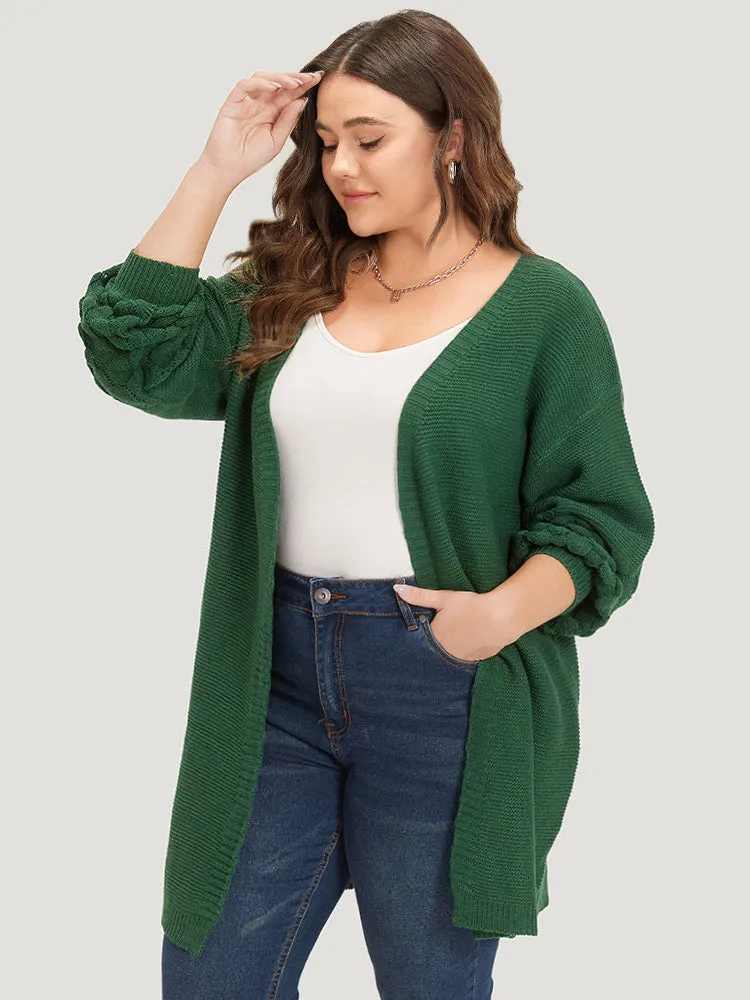 Plain Geo Eyelet Lantern Sleeve Cardigan sold by Bloomchic product image thumbnail 5