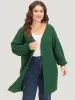 Plain Geo Eyelet Lantern Sleeve Cardigan sold by Bloomchic
