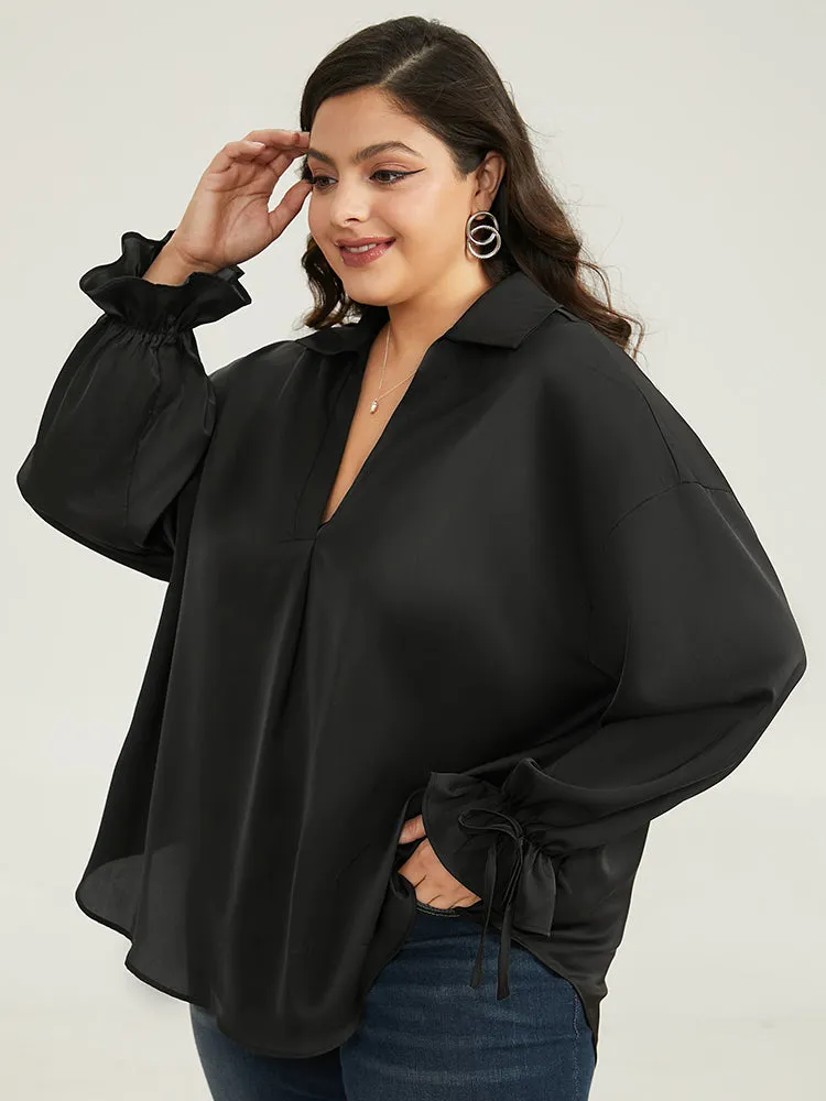 Knot Pleated Lantern Sleeve Blouse sold by Bloomchic product image thumbnail 5